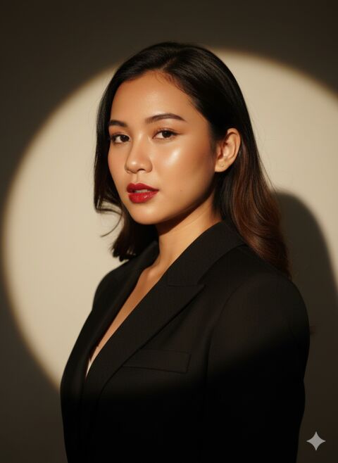 Ultra Realistic Young Woman Fashion Portrait Red Lipstick Cinematic